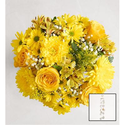 1-800-Flowers Flower Delivery Radiant Sunshine Bouquet Only W/ Windchime