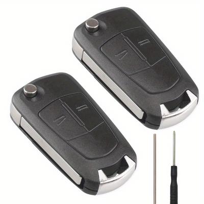 TEMU 2 Button Folding Car Replacement Key Shell For Sachopel Vectra Signum With Removal Tool Image