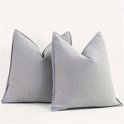 TEMU & Striped Pattern , 1pc - Washable Cushion For Sofa, Bedroom, And Dining Decor, Zip , Image