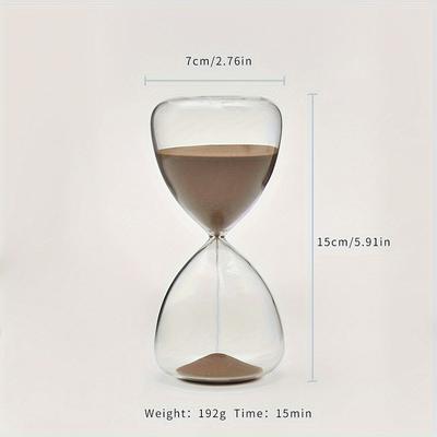TEMU 15-minute Glass Hourglass Timer, Round Sand Timer, Creative Gift, Home Decor Hourglass Ornament, Decoration. Image
