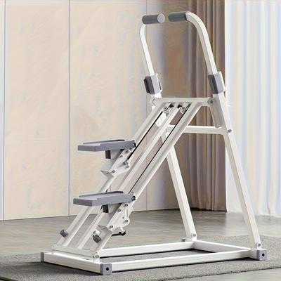 TEMU White Stair Climber Fitness Machine - Home Gym Stepper For Exercise, Toning, And Weight Loss With Adjustable Pedal Height Image
