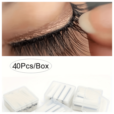 TEMU A Box Of 40 Self-adhesive Eyelash Strips, False Eyelash Substitutes Without Glue, For Wearing False Eyelashes, Self-adhesive False Eyelash Strips Image