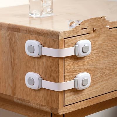 TEMU 2pcs Safety Locks, Drawer Protector Latches, Anti-pinch Unlocking For Refrigerator Cabinet Doors Image