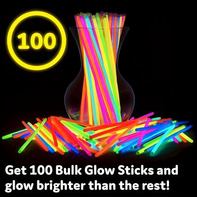 TEMU 100pcs Colorful Glow In The Dark Sticks For Festivals And Parties, Weddings, Christmas, Halloween, Birthday Parties And Concerts - Perfect Birthday Gifts 2025 Image