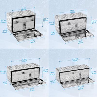 TEMU Waterproof Aluminum Storage Box For Trucks, Pickups & Trailers - Tool Case With Keys, Chains, And Locking Mechanism, In Multiple Sizes Image