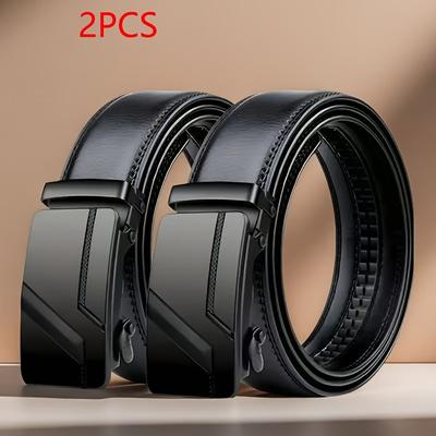 TEMU 2pcs Men' Business Belt, Fashion Casual Belt, Suit And Jeans , Universal Use Image