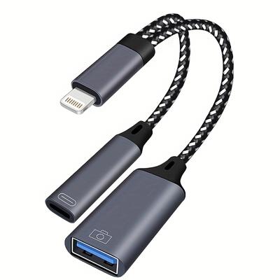 TEMU Applicable To Usb Female Charging 2-in-1 Otg Adapter Cable Support Mobile Phone Tablet U Disk Mouse Converter Image