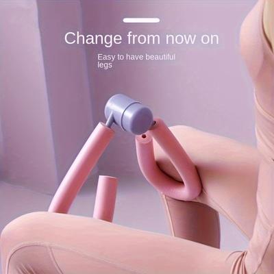 TEMU 1pc Tpe Pink Non-electric Pelvic Floor Muscle Trainer & Thigh Exerciser For Postpartum Recovery, Leg & Hip Toning - Discreet Home Workout Gift For Women Image