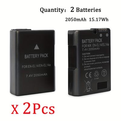 TEMU Edekoy En-el14 7.4v Rechargeable Lithium Battery Pack - Ideal For En-el14/14a Cameras, Portable Power Source, Portable Power Source | Compact Battery | Durable Battery, Camera Battery Image