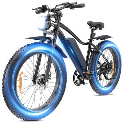 TEMU 26*1.95/4 Inch E-bike For Men And Women, Electric Bicycle With Removable 10.4/13ah Battery, 7-speed, Max 25km/h 250w E-mountain Bike, Range Up To 100 Km, With Usb Port Image