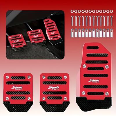 TEMU 3pcs Anti-slip Car Pedal Set, Aluminum Alloy And Abs, , For Car, Suv, To Enhance Traction And Safety Image