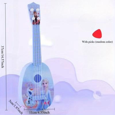 TEMU 1pc Ii Inspired Pink Ukulele - Musical Instrument For Beginners, Ideal For Easter, Halloween, Party Gifts & Rewards, Featuring Anna, & More, Piano Strings Image