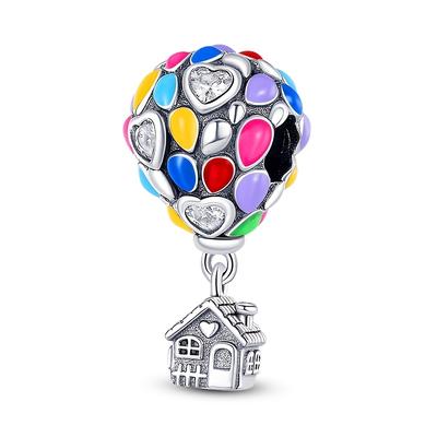 TEMU Colorful Hot Air Balloon Bead Charm, 925 Sterling Silver, Fits Original Bracelets, Exquisite Making, Bracelet Charm Image