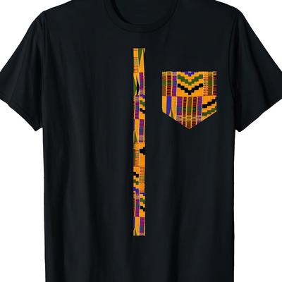 TEMU Womens T-shirt 220g 100% - African Print For Men Traditional African T-shirt Image