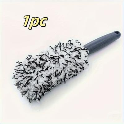 TEMU 1pc Small Braid Cloth Cleaning Brush, Ultra- Long Handle Car Wash Tire Brush, Hung, Auto Parts Cleaning, Car Tires 1-9pcs Cleaning Brush Image
