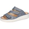 Pantolette WALDLÄUFER "H-WILLOW", Damen, Gr. 8 (42), blau (marine), Nubukleder, meliert, Basic, Schuhe, Sommerschuh, Hausschuh, Klettschuh in Komfortweite H (= sehr weit)