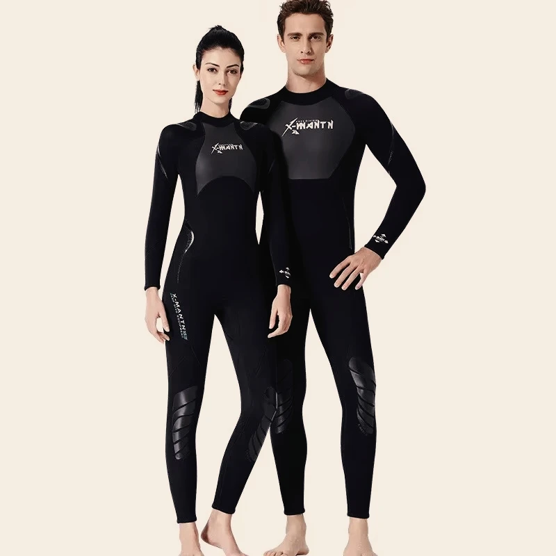 1,5 mm Herren-Triathlon-Neoprenanzug aus Neopren mit langen Ärmeln, einteiliger Neoprenanzug, ultraelastischer Schwimm-Tauchanzug mit offenem Wasser Image