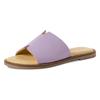 Pantolette TAMARIS, Damen, Gr. 37, lila, Leder, unifarben, modisch, Schuhe, Sommerschuh, Schlappen mit breiter Bandage
