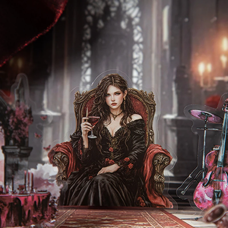 Mr Paper 50 Stück/Beutel Gothic Prom Series Dark Style Landschaftsaufkleber Handbuchmaterial Dekorative Aufkleber DIY Scrapbook Journal Image