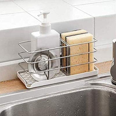 Schwammhalter aus Edelstahl 304, multifunktionaler Organizer für die Küchenspüle, Abtropfschale, Image