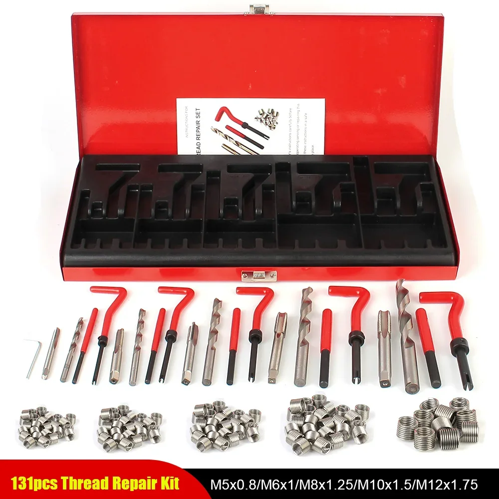 88/131 stücke Auto Reparatur Werkzeuge Schraubendreher Schraube Bolzen Fahrer Motor Block Wiederherstellung M5 M6 M8 M10 M12 Gewinde Set fahrzeuge Zubehör Image