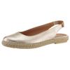 Slingsandale VERBENAS "Kiara Nucleo Metal", Damen, Gr. 38, gold (goldfarben), Leder, metallic, casual, Schuhe, Sommerschuh, Sling, Urlaubschuh, Slipper mit Juterahmen
