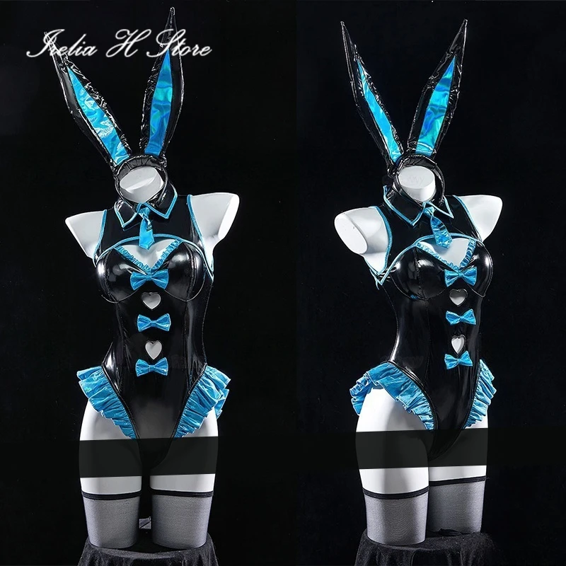 Irelia H Store Anime M I cos ku Cosplay Kostüm Zukunft Sexy PU Leder Black Bunny Girl Overall Halloween Kostüm weiblich
