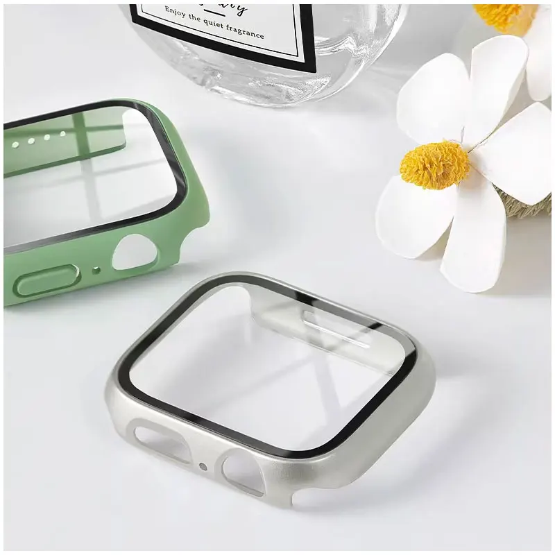 Gehärtetes Glas + Abdeckung für Apple Watch Serie 10, 42 mm, 46 mm, matt, hart, PC-Stoßstange, Displayschutzfolie, iWatch 10, 42/46 Zubehör Image