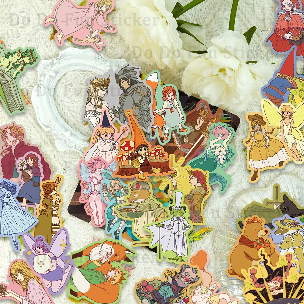 30PCS Cartoon Spaß Märchen Charakter Graffiti Aufkleber Pack Prinzessin Prinz Elf Tier Wasserdicht Kreative DIY Sammelalbum Telefon Image