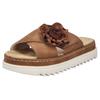 Pantolette RIEKER, Damen, Gr. 40, braun, Nubuklederimitat, Textil, unifarben, modisch, Schuhe, Sommerschuh, Strandschuh, Urlaubschuh mit praktischem Klettverschluss