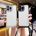 Custodia antiurto con cordino a tracolla per Xiaomi Poco X7 X6 Pro M6 F7 F6 F4 X5 X3 NFC POCO C65 C75 Custodia morbida in silicone trasparente per telefono