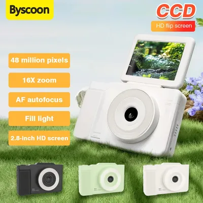 2.8" HD Flip Screen Ccd Digital Camera 16x Zoom 48mp Auto Focus With Fill Light For Children And