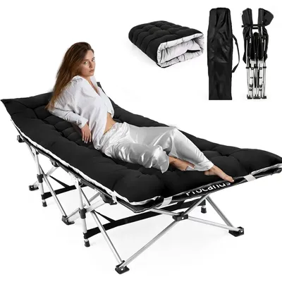Camping Cot, Folding Cot Camping Cots For Adults Portable Folding Outdoor Bed With Mat And Carry