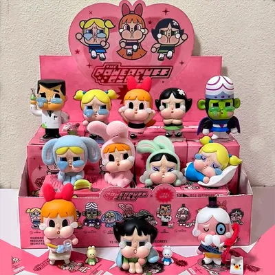 12pcs crybaby blind box key chain anime peripheral products kawaii action toy figure figurine doll