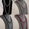 Nuovi gioielli di perle simulate Collana lunga Gioielli da donna Collane a catena di maglione fatte a mano Gioielli Abbigliamento donna Accessori Regalo