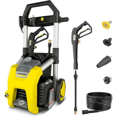 Electric Karcher Pressure Washer K1700, Max 2125 PSI, 3 Spray Nozzles, Detergent Tank, For Cars,
