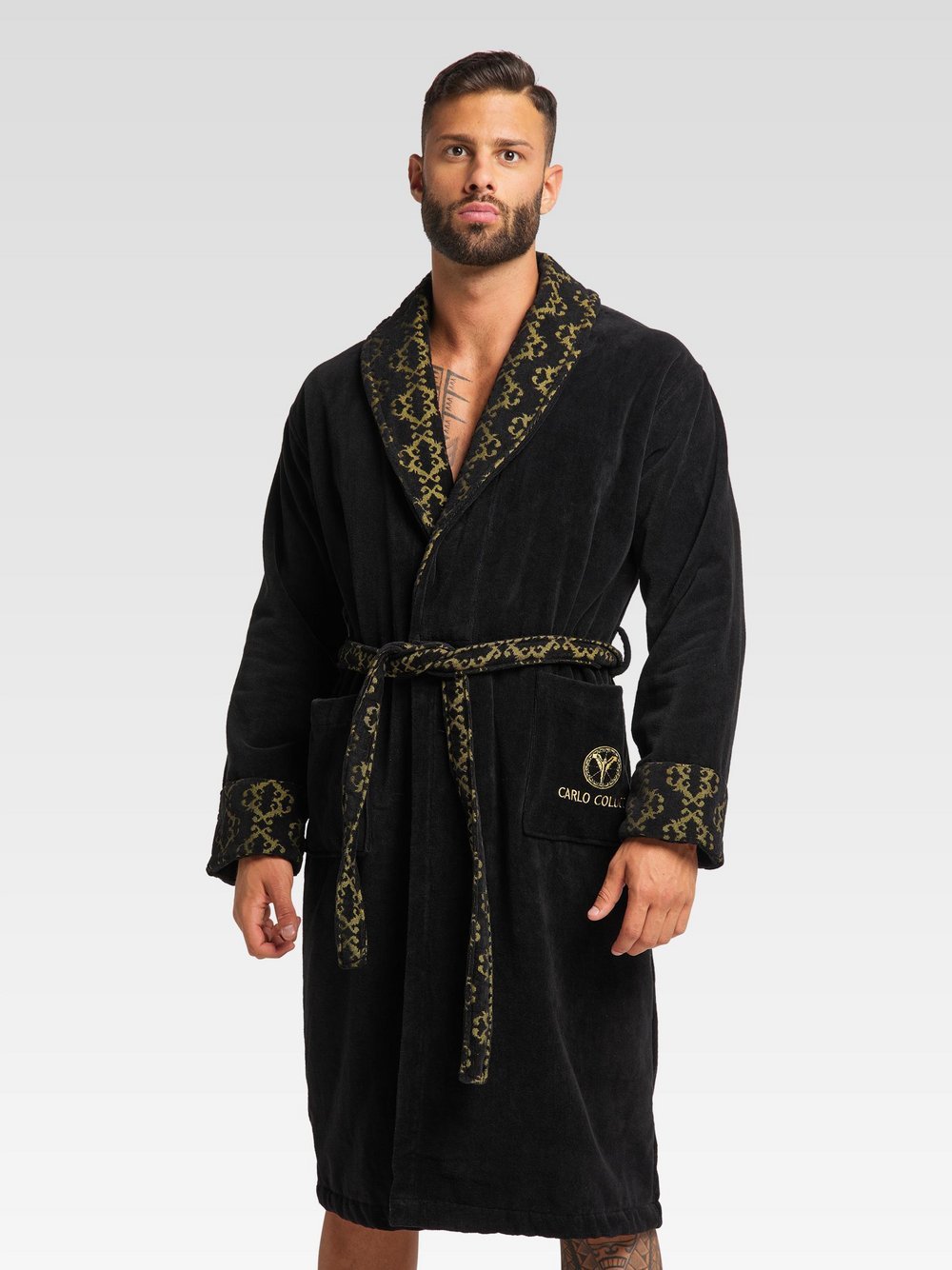 Carlo Colucci Bademantel Herren gold, M Image