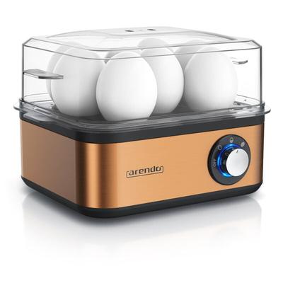 Eierkocher 8-fach, 500 w, Edelstahl, Warmhaltefunktion, Härtegrad einstellbar, für 8 +Eier, Kupfer