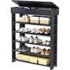 Schuhregal aus Holzverbundstoff mit 5 Ebenen,Schuhregal für Wohnzimmer und Flur,Größe 75 x 24 x 94