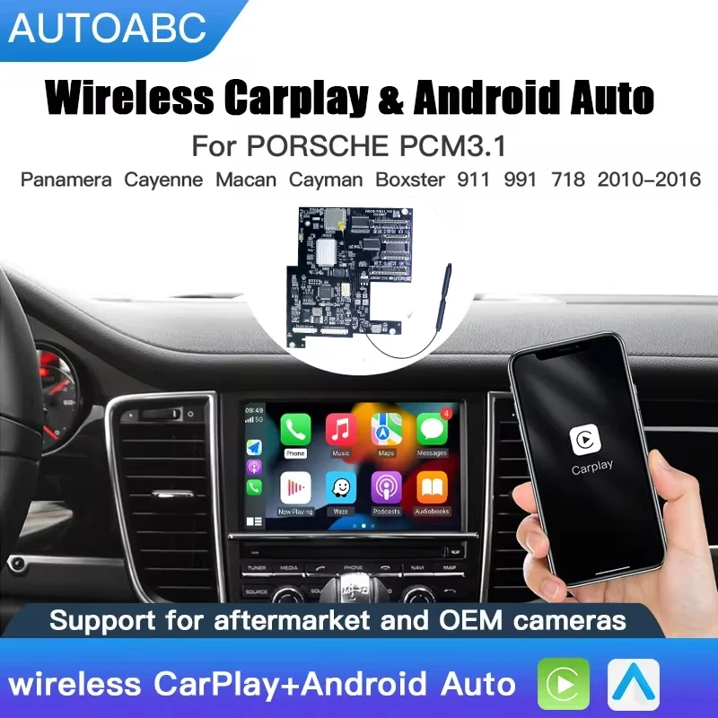 Drahtlose Carplay-Android-Automodulbox für PORSCHE PCM3.1 Panamera Gayenne Macan Gayman Boxster 911 991 718 2010-2016 Mirror Link-Navigationsunterstützungskamera Image