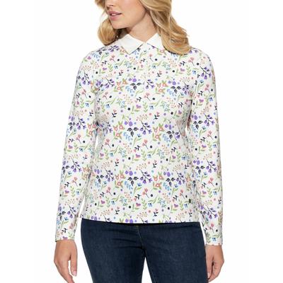 Walbusch Damen Thermo-Polo Weiss geblümt Image