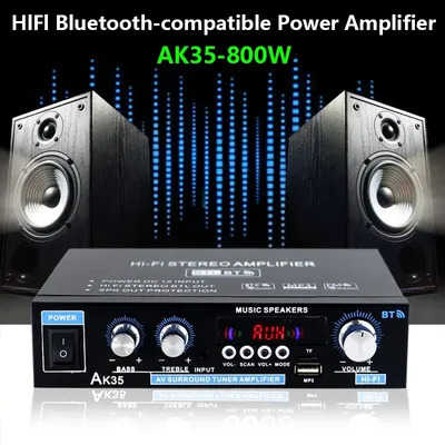 AK35 800 W Hause Power Verstärker 2 Kanal Bluetooth 5,0 Surround Sound FM USB Fernbedienung Mini Image