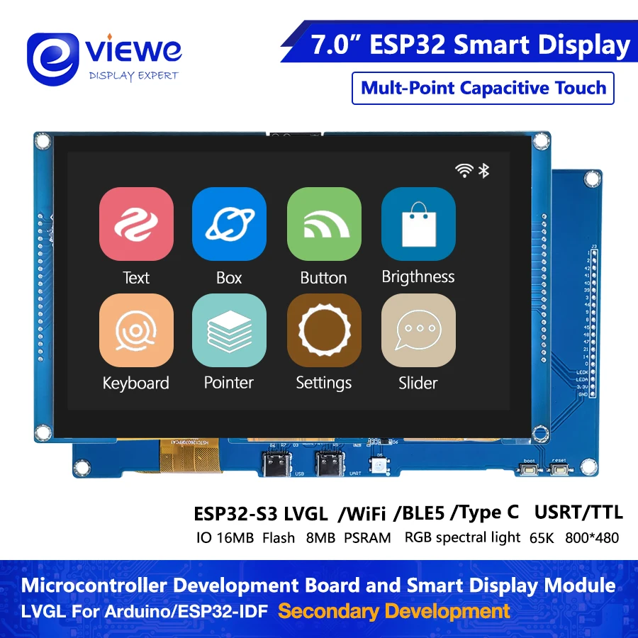 ESP32 S3 Dual Core LVGL 7 Zoll 5 Zoll 4,3 Zoll 4 Zoll HMI 16M Flash Ardu-ino WIFI&Bles Smart Display Bildschirm RGB LCD TFT Modul Image