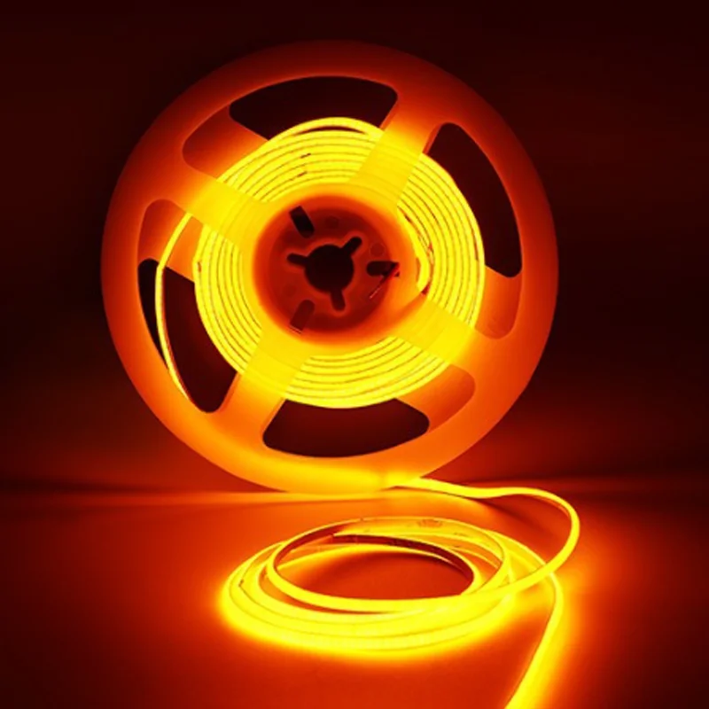5 mm dünner, schlanker COB-LED-Streifen, 12 V, 24 V, 3000 K, Naturweiß, 4000 K, 6500 K, Orange, Bernstein, 1800 K, 2000 K, 2200 K, gelb, rosa, eisblaue Hintergrundbeleuchtung Image