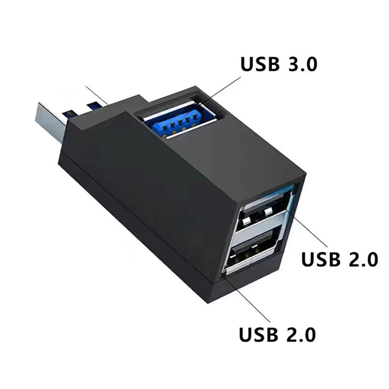 Hochgeschwindigkeits-USB 3.0-HUB-Multi-Splitter-Adapter, 3 Anschlüsse, U-Disk-Leser, Expander, Computerzubehör für PC, MacBook, Laptop, Notebook Image