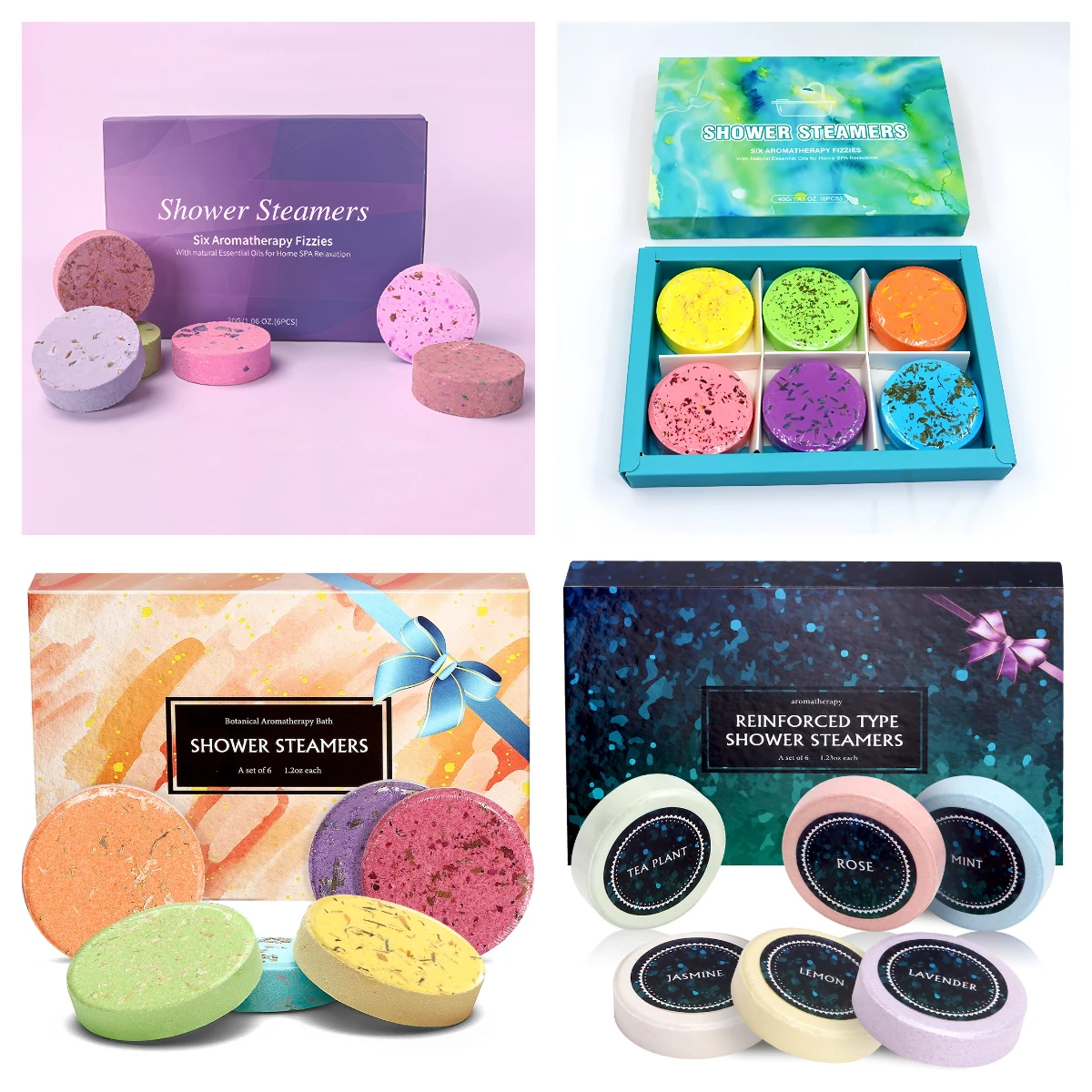 6PCS Dusche Dampfer Korb Dusche Bombe Bad Salz Geschenk Box Feuchtigkeitsspendende Körperpflege Hydrotherapie Ätherisches Öl Blase Bad