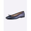 Ballerina HEINE, Damen, Gr. 38, blau (marine, metallic), Leder, Leder, modisch, Schuhe