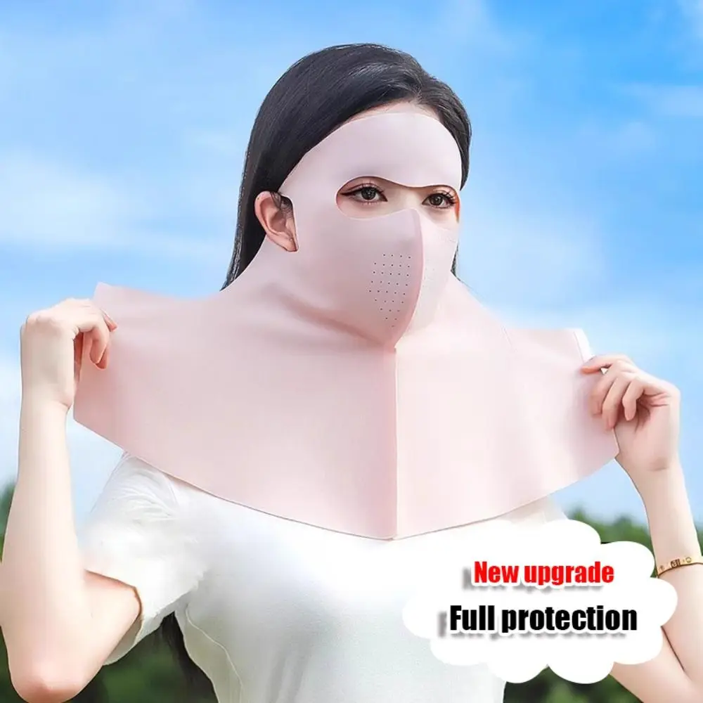 Mode Eis Seide Sonnenschutz Maske UPF50 + 3D Anti-UV Halstuch Nackenschutz Staubdicht Sonnenschutz Gesichtsmaske Sommer Image