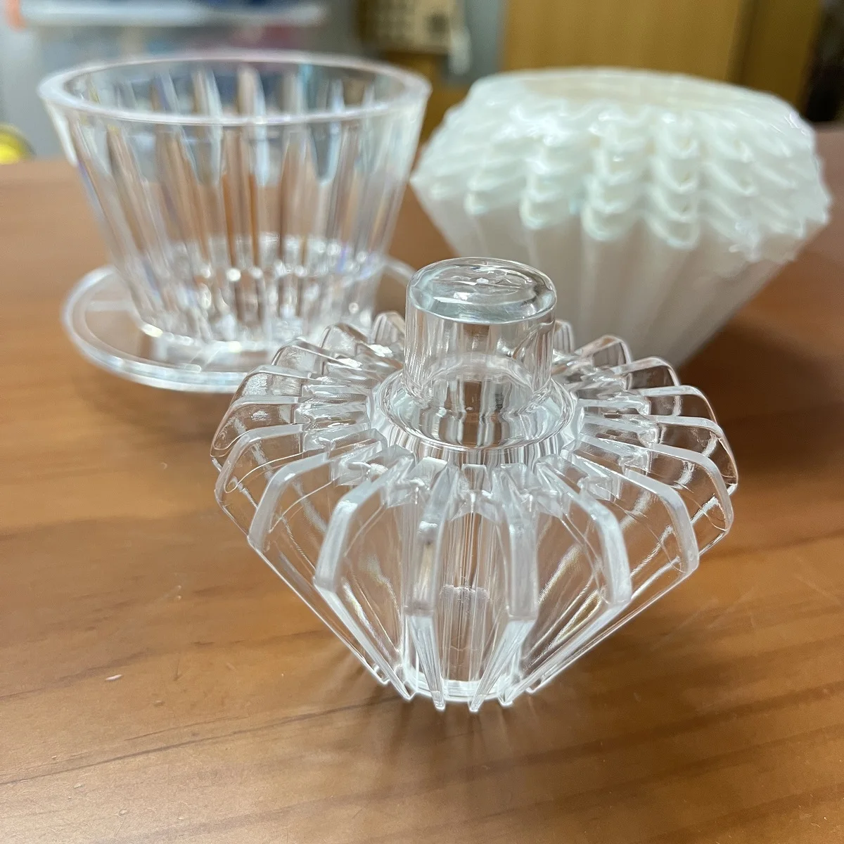 Premium Crystal Eye Wave Kaffeetropfer für 1–2 Tassen – handgefertigte Kaffeemaschine zum Übergießen mit 50 kompostierbaren Filterpapiern, ideal Image