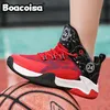 Boacoisa Rot Basketball Kinder Schuhe Für Jungen Mädchen Outdoor Schule Park Sport Laufschuhe Mesh